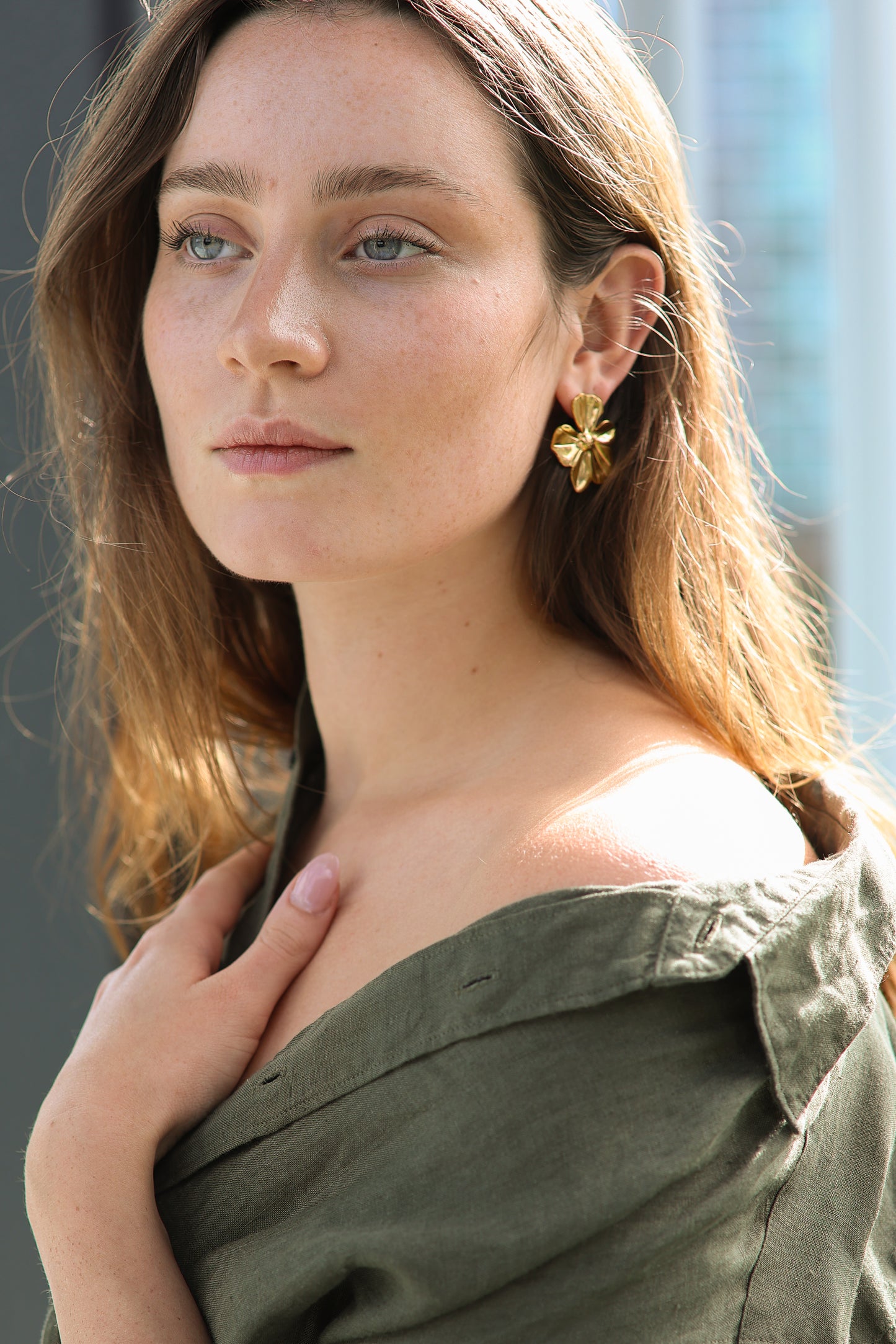 Golden Bloom Statement Earrings