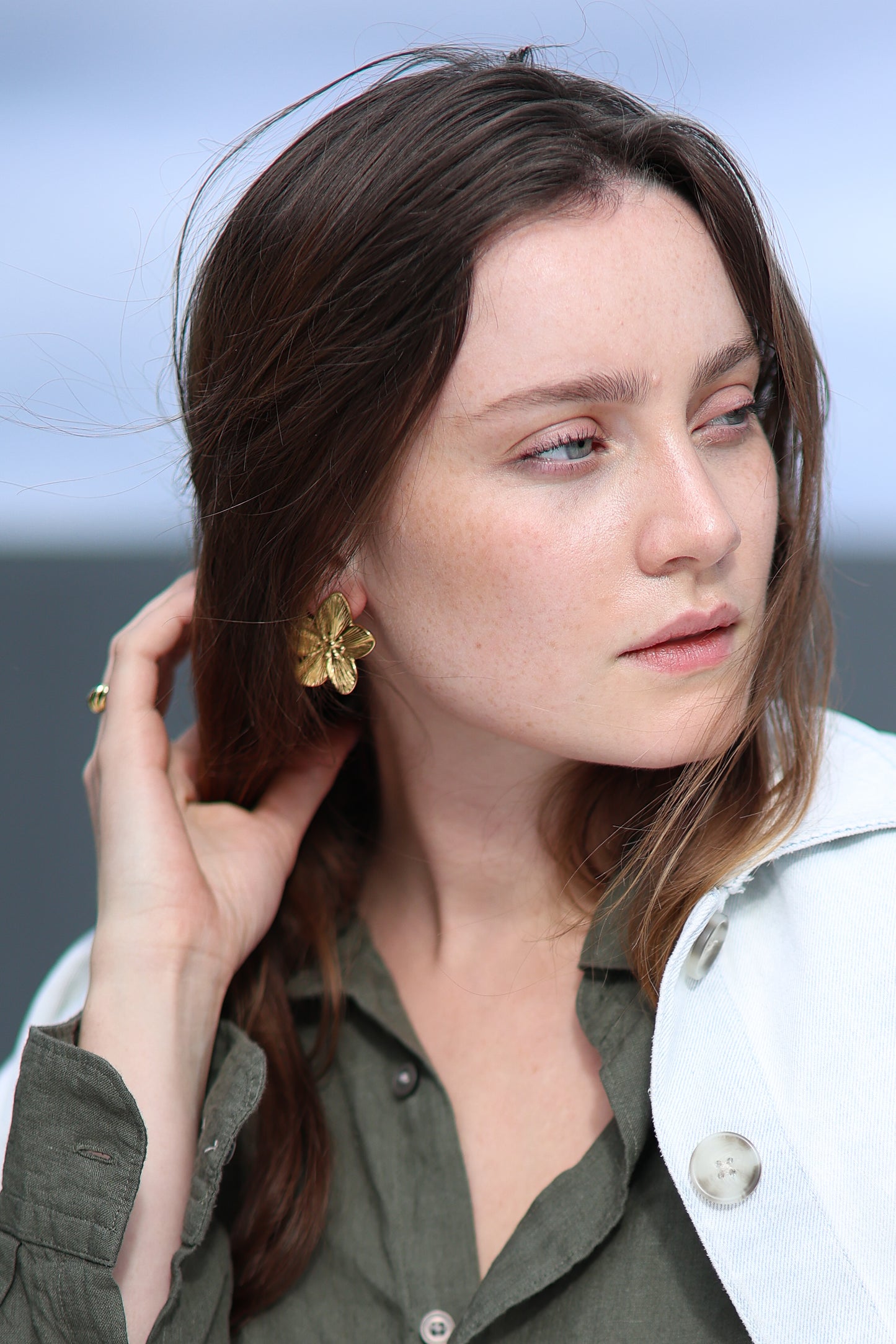Hana Floral Stud Statement Earrings