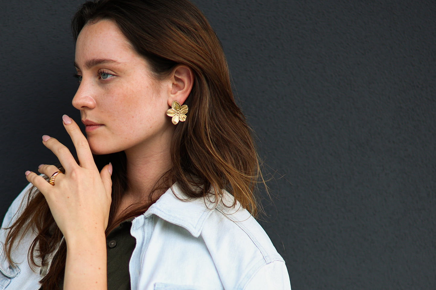 Hana Floral Stud Statement Earrings
