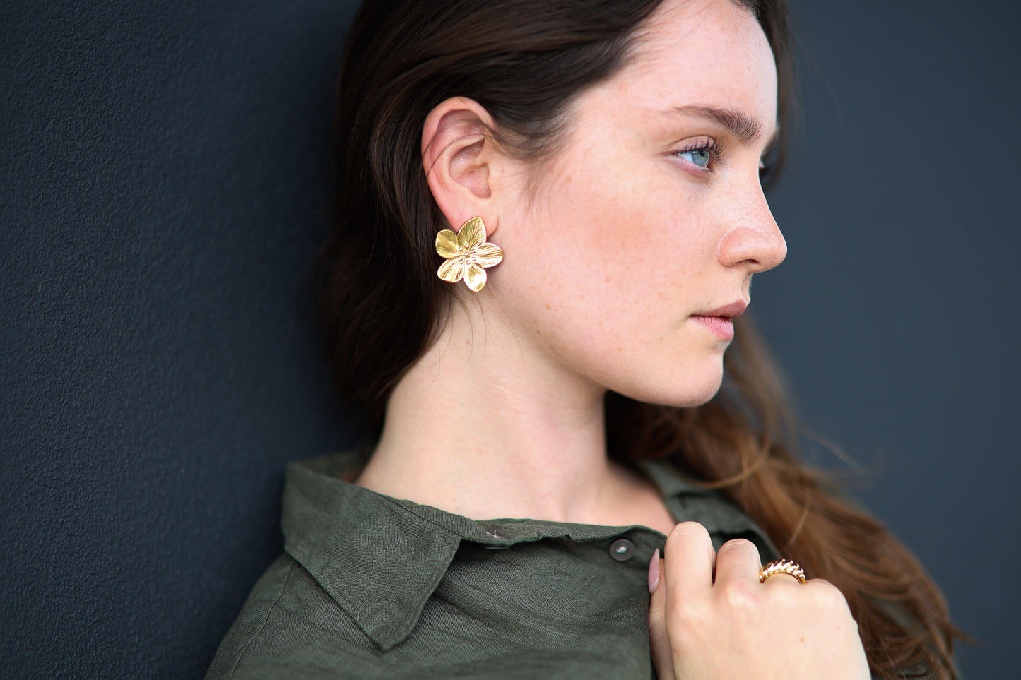 Hana Floral Stud Statement Earrings