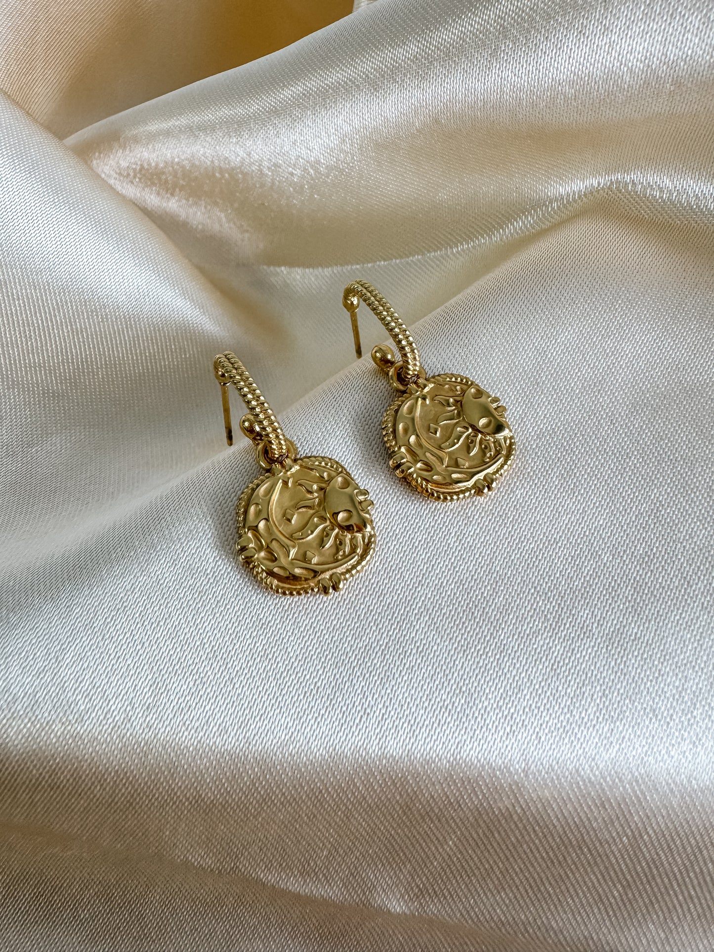 Luna Reversible Gold Hoop Earrings