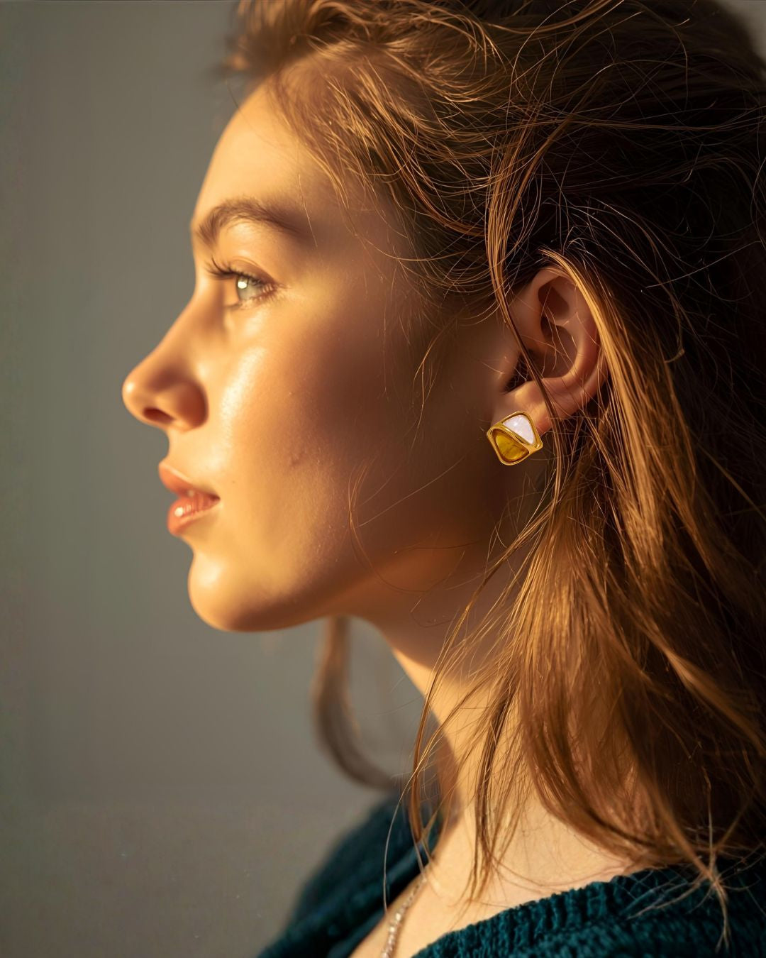 Capri two tone stud earrings