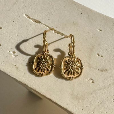 Luna Reversible Gold Hoop Earrings