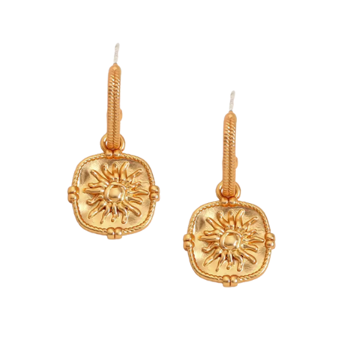 Luna Reversible Gold Hoop Earrings